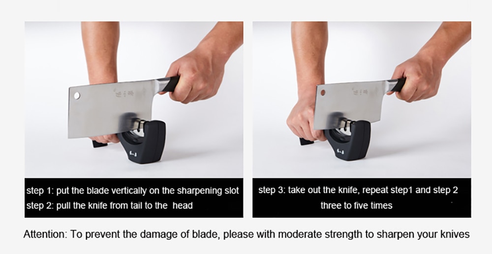 XITUO Knife Sharpener for Straight and Serrated Knives, 3-Stage Diamond Coated Wheel System, Sharpens Dull Knives Quickly, Safe