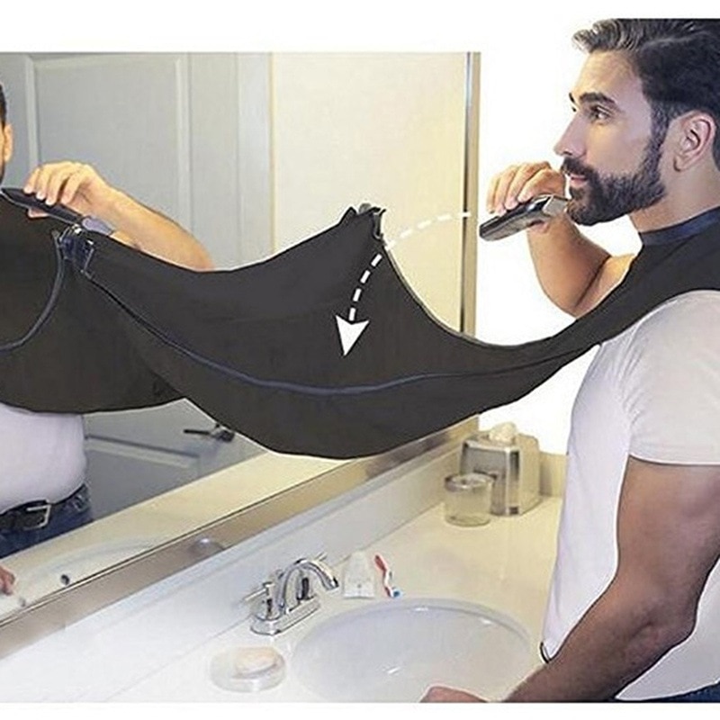 Man Bathroom Apron Male Black Beard Apron Hair Shave Apron for Man Waterproof Cloth Household Cleaning Protector