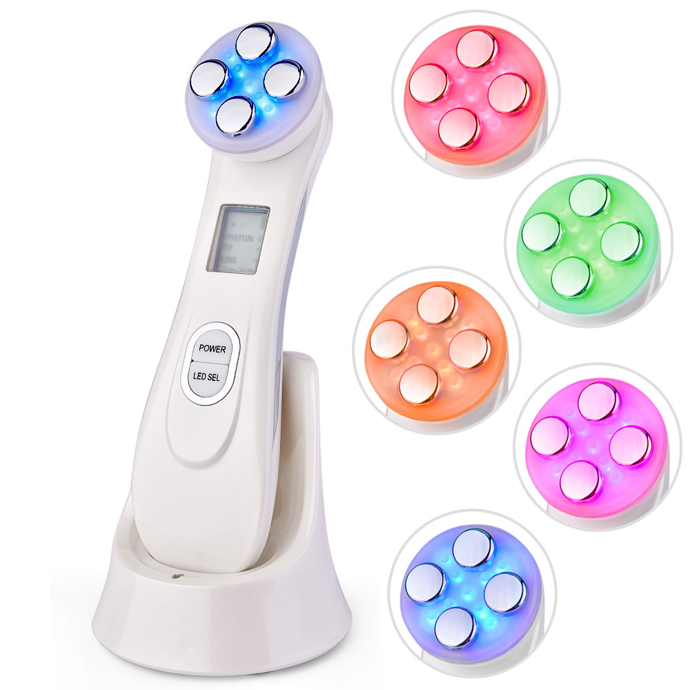 Mesoterapia Facial 5 in 1 LED Skin Tightening Beauty Photon Light Therapy Anti Aging Skin Rejuvenation Skin Care Tools