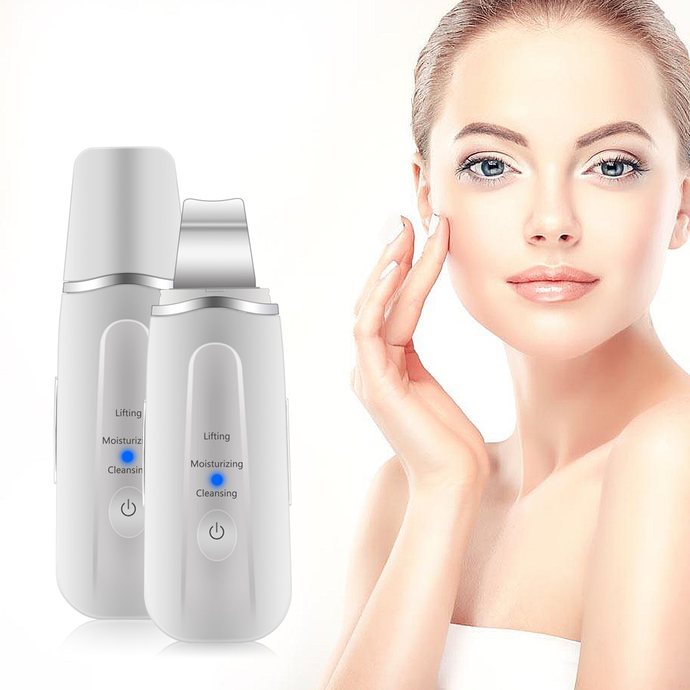 Ultrasound Skin Scrubber Ultrasonic Ion Deep Facial Cleansing Face Vibration Massage Machine Remove Pore Blackhead Wrinkles