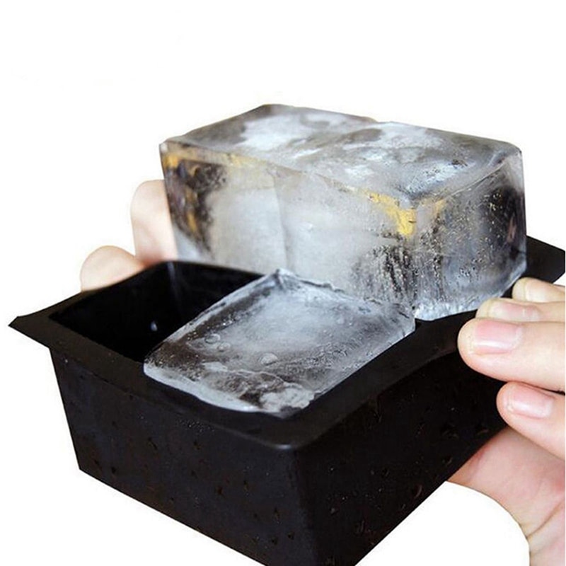 New Creative Styling Silicone Black Big Giant Jumbo King Size Large Silicone Ice Cube Square Tray Mold Mould